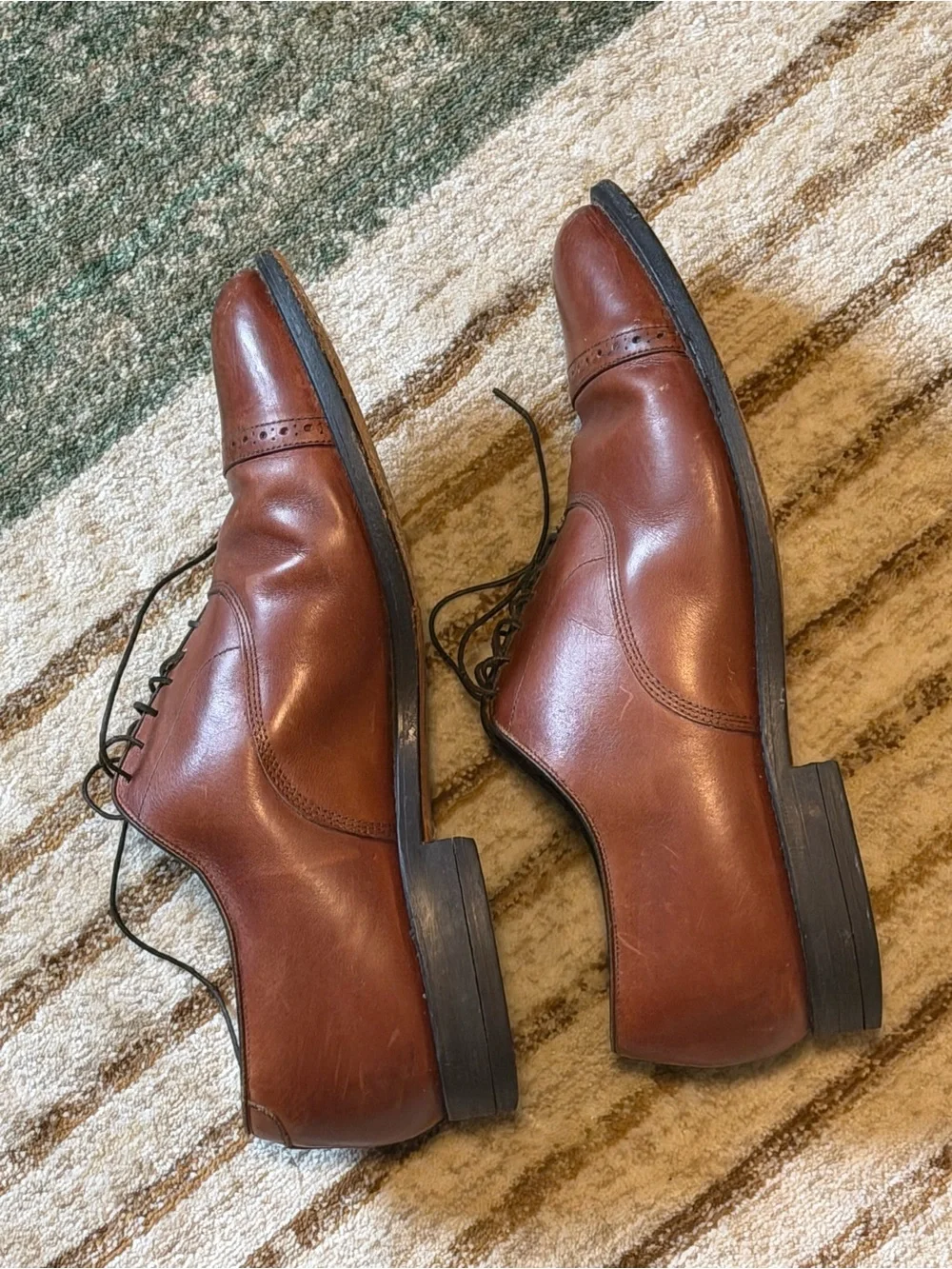 Allen Edmonds Brown Cap-Toe Oxford Dress Shoes